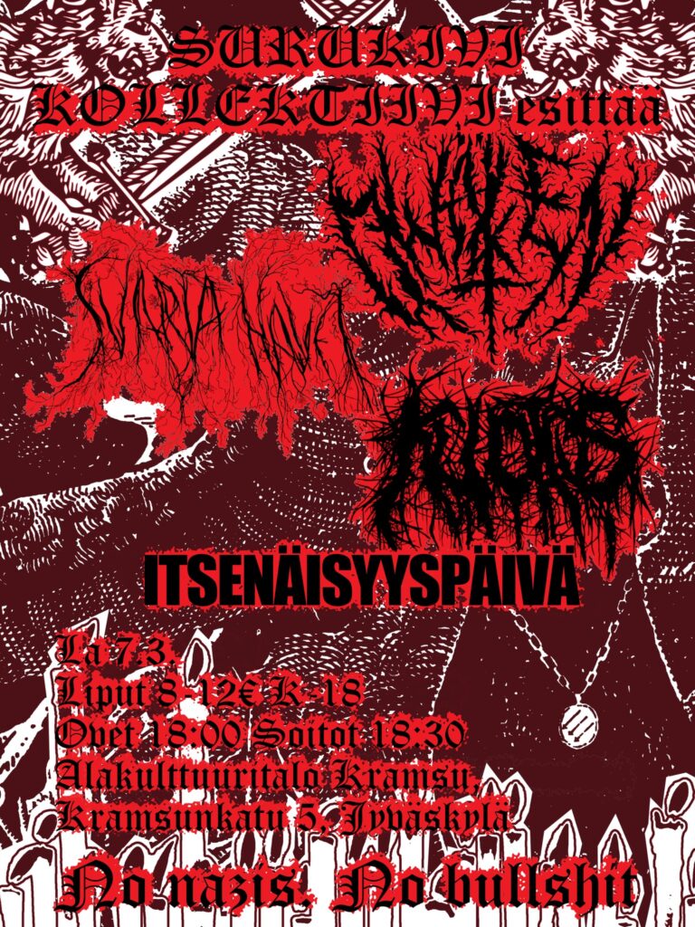 7.3.2026 | Synkkää ja pimeää – Qwälen, Svarta Havet, Kuvotus & Itsenäisyyspäivä