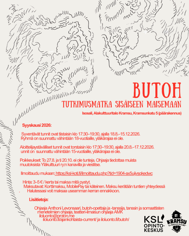 Syksy 2026 | Butoh – Tutkimusmatka sisäiseen maisemaan