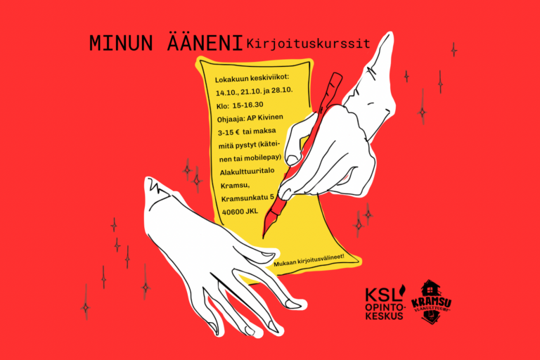 14.–28.10.2026 | MINUN ÄÄNENI – kirjoituskurssit