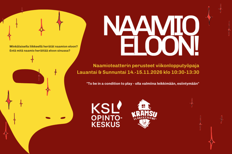 14.-15.11.2026 | Naamio eloon! -naamioteatterin perusteet viikonlopputyöpaja